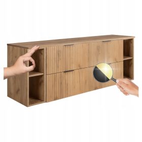    Fürdőszoba szekrény 160 cm Modern, barázdált tetejű Golden Oak FLOW
