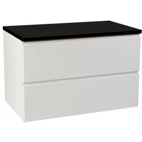    FÜRDŐSZOBAI SZETT ASZTALlappal FEKETE 80 FEHÉR FÉNYES ZÁRÁS