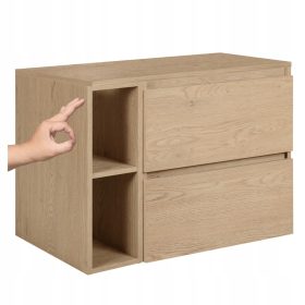    Modern fürdőszobai szekrény 80 cm világos tölgy felsővel és SIMPLE polccal