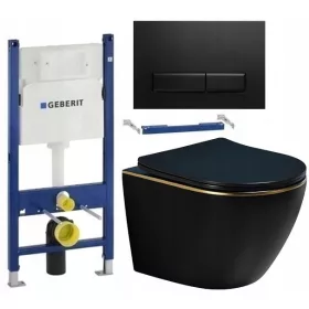    WC SZETT GEBERIT BASIC FRAME ARBO SLIM SHELL FEKETE MATT FEKETE GOMB