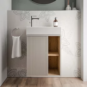    BELDIVO 50 mosdó szekrény mosdóval - bal ajtó - világosszürke matt