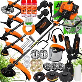    VENOM BENZIN KEFEVÁGÓ NYÍRÓ 7,2 LE MOTOR 3xFEJ 2xTÁRCSA KÉSZLET