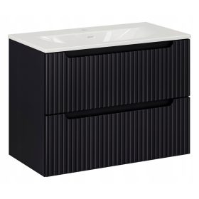  80 cm-es Nova Black mosdószekrény fiókokkal