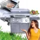  IOWA gázgrill rozsdamentes acél BBQ 5 égős 4+1 kerekeken 14,5 kW