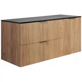    Fürdőszoba szekrény mosdókagylóhoz függő tölgy ajtós 120 PUKA MDF előlapok ASZTAL