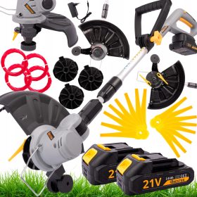    AKKUMULÁTOROS KEFEVÁGÓ KEREKEN VALÓ KEFEVÁGÓ FŰVEZETÉKHEZ + KÉSEKHEZ