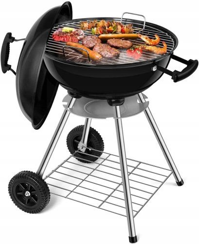  FEKETE KEREK GOLYÓS SZÉN GRILL
