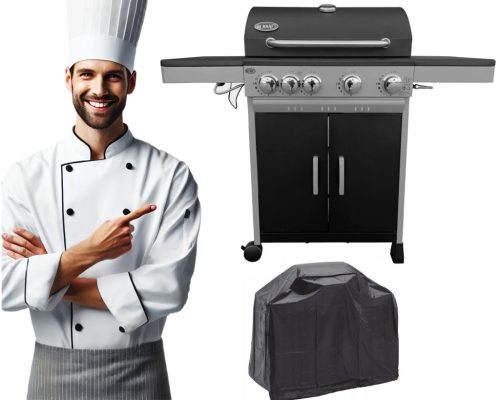  DEKRAFT (NEVADA) GÁZGRILL 4+1 (11,2+ 2,5 kW) - Öntöttvas rács + BURKOLAT