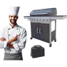   DEKRAFT GÁZGRILL (NEVADA XXL 6+1) 15,1 kW öntöttvas rostély + burkolat