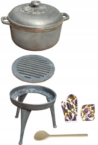  VADÁSZ öntöttvas edény GRILLEL 8 L