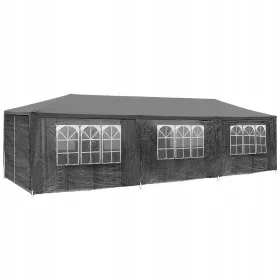    Tectake Összecsukható pavilon Elasa 9 × 3 m, 8 oldalfallal, szürke
