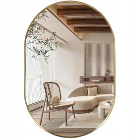    LED fürdőszobai tükör ovális 45x80 cm, semleges háttérvilágítással, ferde