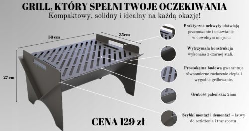  ÖSSZEHAJTHATÓ GRILL KÖNNYŰ GYORS ÖSSZESZERELÉS