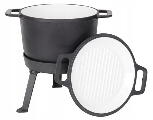  Álló öntöttvas üst 3 az 1-ben zománcozott edény 15 literes grill MK606