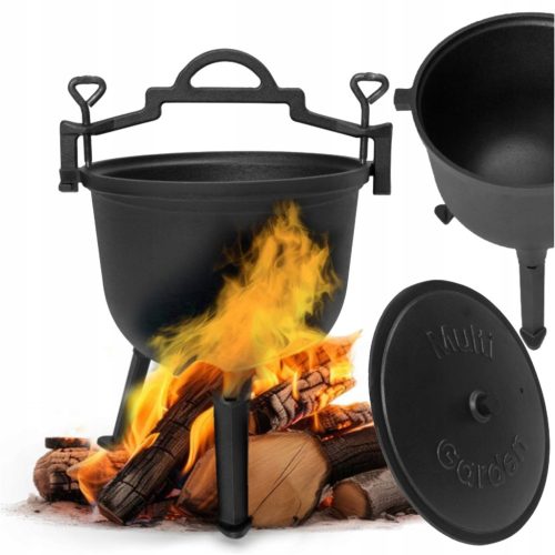 Öntöttvas üst Vadászedény Magyar Álló Tábortűz Grill 10L