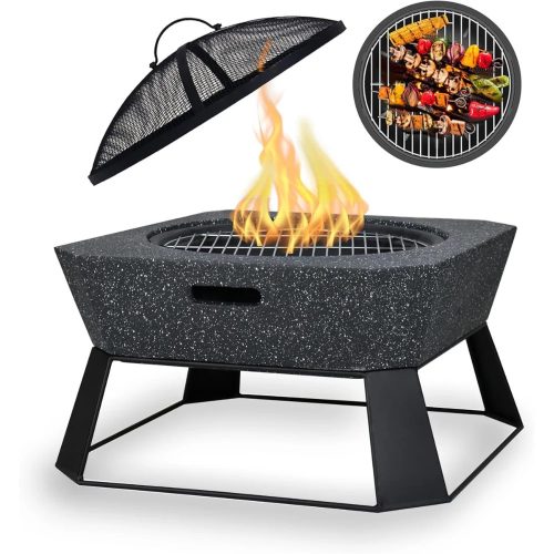  ELEGÁNS KERTI KANDALLÓ BETON TÁLA KERTI KANDALLÓ GRILL 4 az 1-ben KŐ