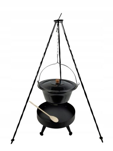  Zománcozott bogrács 10 + burkolat KANDALLÓ 40 cm állvány 120 cm