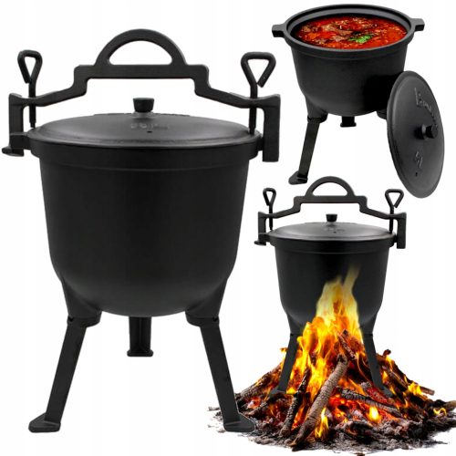  Öntöttvas edény 8L TÁBORTÜZES EDÉNY HUNGARY GRILL
