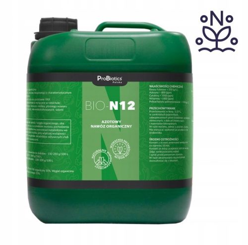  Bio N-12 Szerves nitrogén műtrágya 5l Növénynövekedést és fejlődést serkentő