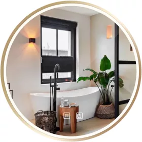    Exkluzív tükör fa GOLD keretben, kiváló minőségű, 130x50 e1