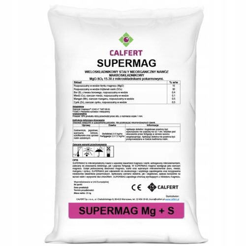  SUPERMAG MAGNÉZIUM-SZULFÁT + ME 25KG TRÁGYÁZÁSHOZ ÉS LOMBSZULFÁTHOZ
