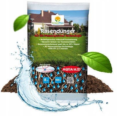  GREENPLAN Save Water Gyepműtrágya Hosszan ható 8 kg