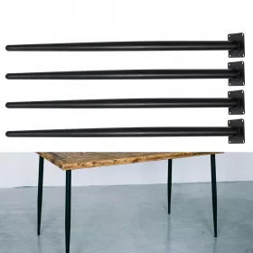  Kúpos asztallábak Fém fekete asztalkeret 4 x 72 cm