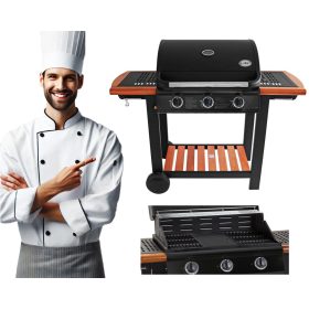    DEKRAFT GÁZ GRILL 3 ÉGŐS ÖNTVAS Rács - PREMIUM öntöttvas LEMEZ XXXL