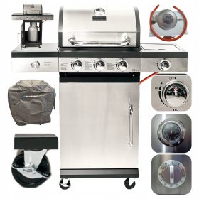  GÁZGRILL 3+1 ÉGŐS ÖNTVAS RÁCS 9,3 kW BLAUPUNKT GG301