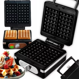    Gofrisütő ELECTO WAFFLE MAKER BLACK 2 SZÖLÖS WAFFLES SOLID 2000 W fekete
