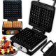  Gofrisütő ELECTO WAFFLE MAKER BLACK 2 SZÖLÖS WAFFLES SOLID 2000 W fekete