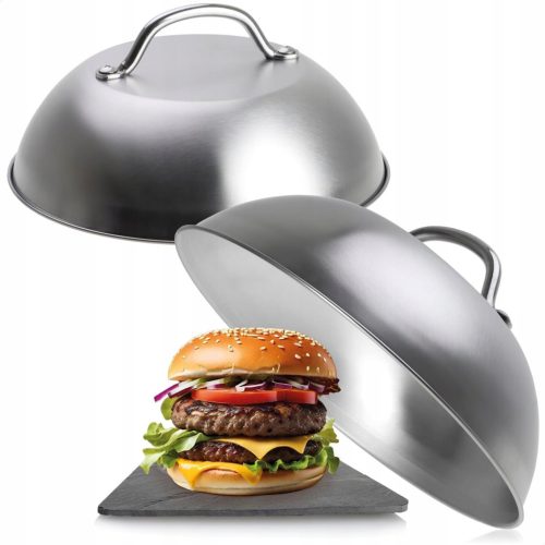  ACÉL FEDŐ HAMBURGER GRILLEZÉSÉHEZ 2 DARAB
