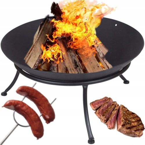  Öntöttvas KERTI TÜZHELY 80 cm GRILLEZÉSRE, TÁBORTÜZRE, PIKNIKRE