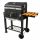  Nagy faszén grill, öntöttvas rostély, 113,5x50x107 cm, kert, fa polccal