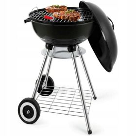  MalTec faszén grill 41 x 41 cm, kerek tetővel