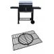  PREMIUM KERTI SZÉN GRILL POLCOSSAL, FEDŐVEL, ÖNTÖTTVAS Rács, KEREKEK 1010