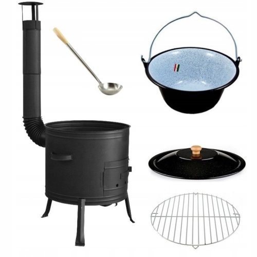  SZÁLLÍTI KONYHA + VEZETŐ 25L′42cm GRILL merőkanál