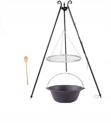  GRILL rozsdamentes acél rostély 55 cm + ÖNtvényvas edény 8 l