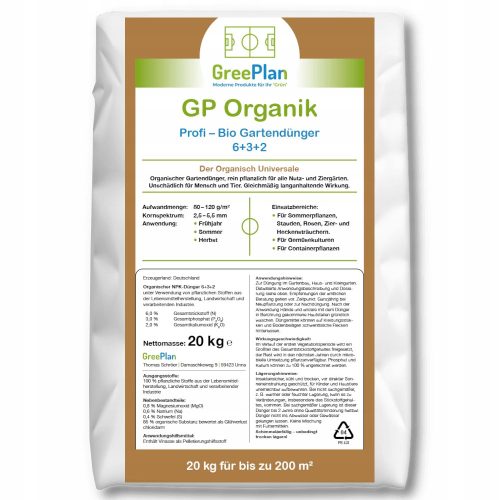  GREENPLAN Bio szerves trágya kerti növények számára GP Organik 20 kg