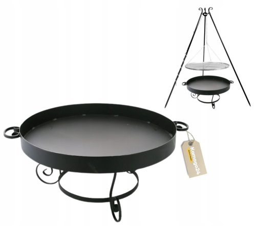  KERTI TŰZÁLLÓ 60 CM HŐÁLLÓ GRILL TÁL kovácsolt FÉM