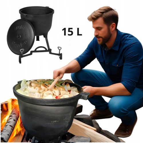  Öntöttvas üst 15l Magyar Tábortűzhöz