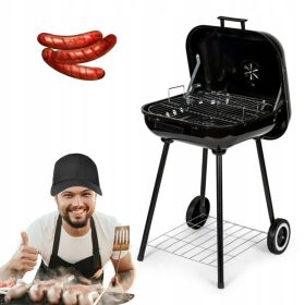  Kerti grill fedéllel, kerekeken hordozható