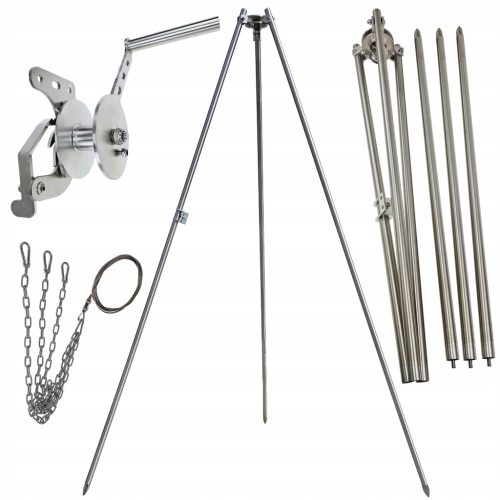  Kerti grill állvány 200cm csavart rozsdamentes orsó INOX LUX kötél