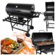  Kerti faszén grill fedéllel és kerekeken hőmérővel nagy XXL 71x35 cm