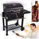 Faszén grill öntöttvas ráccsal nagy fekete 57,5 x 37 cm XXL + fedél