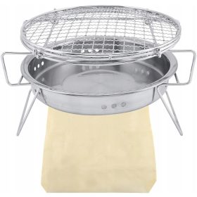    Összecsukható mini rozsdamentes acél grill, faszén grill