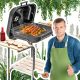  Hordozható kerti grill fedéllel és kisasztallal kertbe vagy telkre