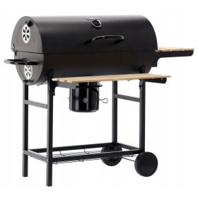    SZÉN HORDÓ GRILL FEDŐVEL KEREKEKEN POLCOS 101x70,5x94,5 CM