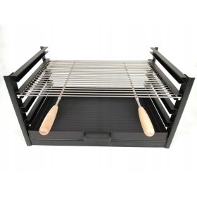    Betét 65,5x40x35 cm-es rozsdamentes acél rostélyos tűztérhez