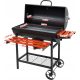  KERTI SZÉN GRILL FEDŐVEL ÉS POLCOKVAL FEKETE HORDÓRÁCS 71x35cm
